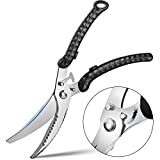 Newness Ciseaux de Cuisine, Ciseaux à Volaille Cisailles Cuisine, Ciseaux Multi-usages avec Fonction D'écailles de Poisson Raclantes, Ciseaux pour Poulet, Poisson, Viande, et Barbecue